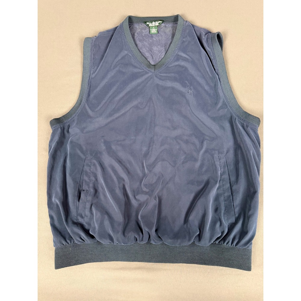 Brooks Brothers Golf Vest Mens M Blue V-Neck Sleeveless Windbreaker Pullover